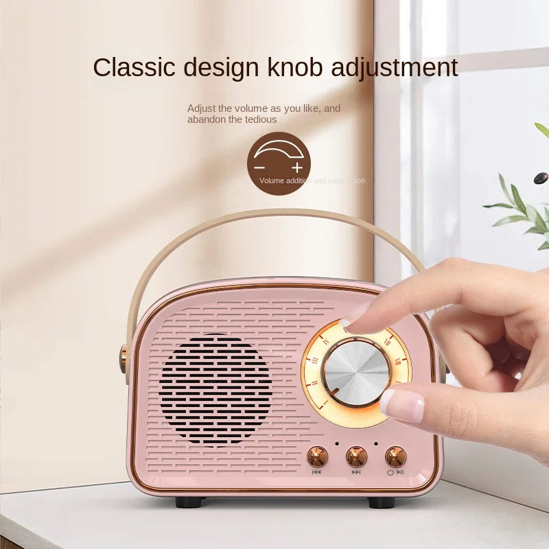 DW21 Retro Mini Bluetooth Speaker - Portable Music Player with FM