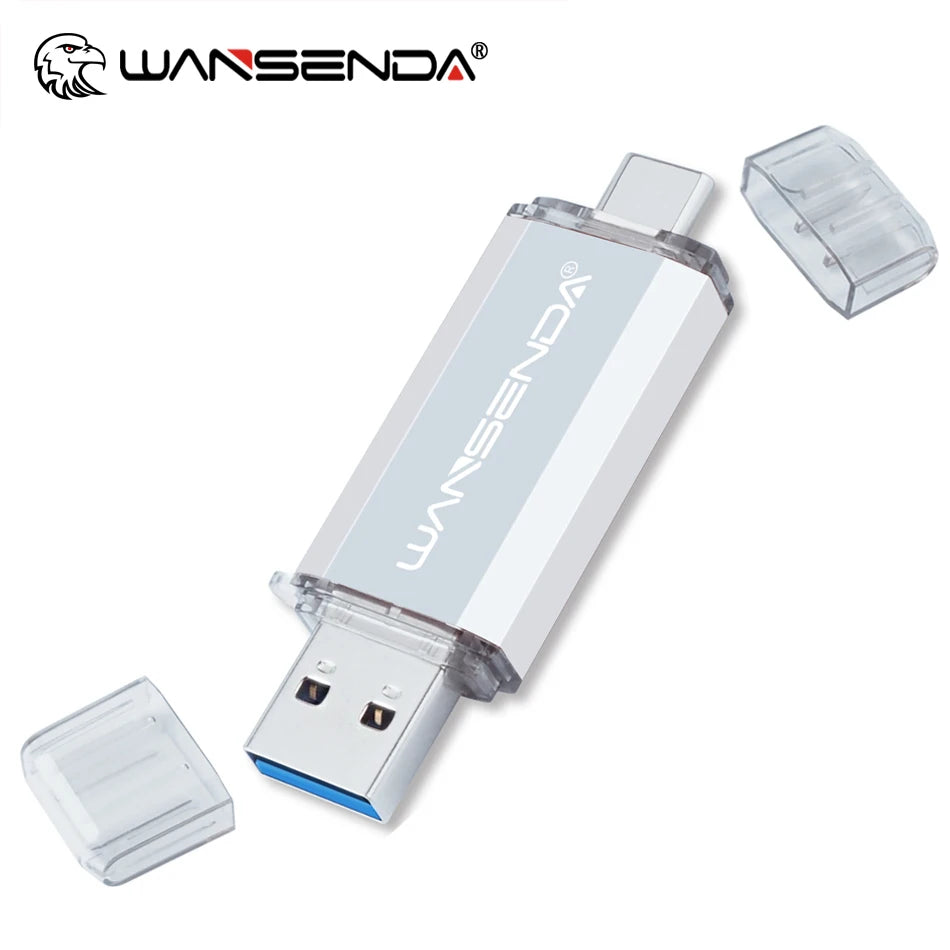 WANSENDA OTG Type-C USB 3.0 Flash Drive - 16GB to 512GB, 6 Colours