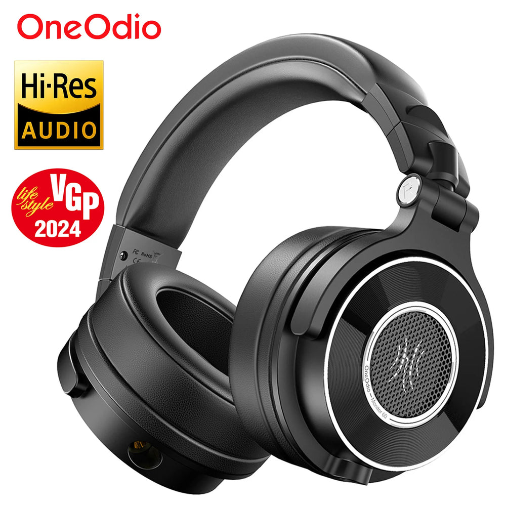 Oneodio Monitor 60 Wired DJ Headphones - 50mm Driver, Hi-Res, 3-Cable Set