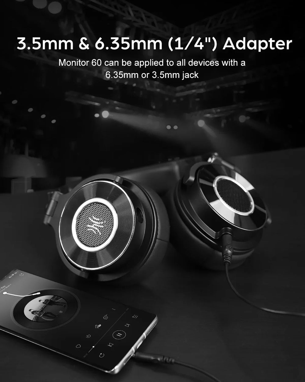 Oneodio Monitor 60 Wired DJ Headphones - 50mm Driver, Hi-Res, 3-Cable Set