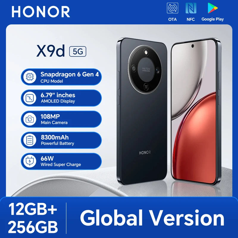 HONOR X9d 5G Global - 12GB/256GB, 6.79" AMOLED 120Hz, 108MP AI, 8300mAh