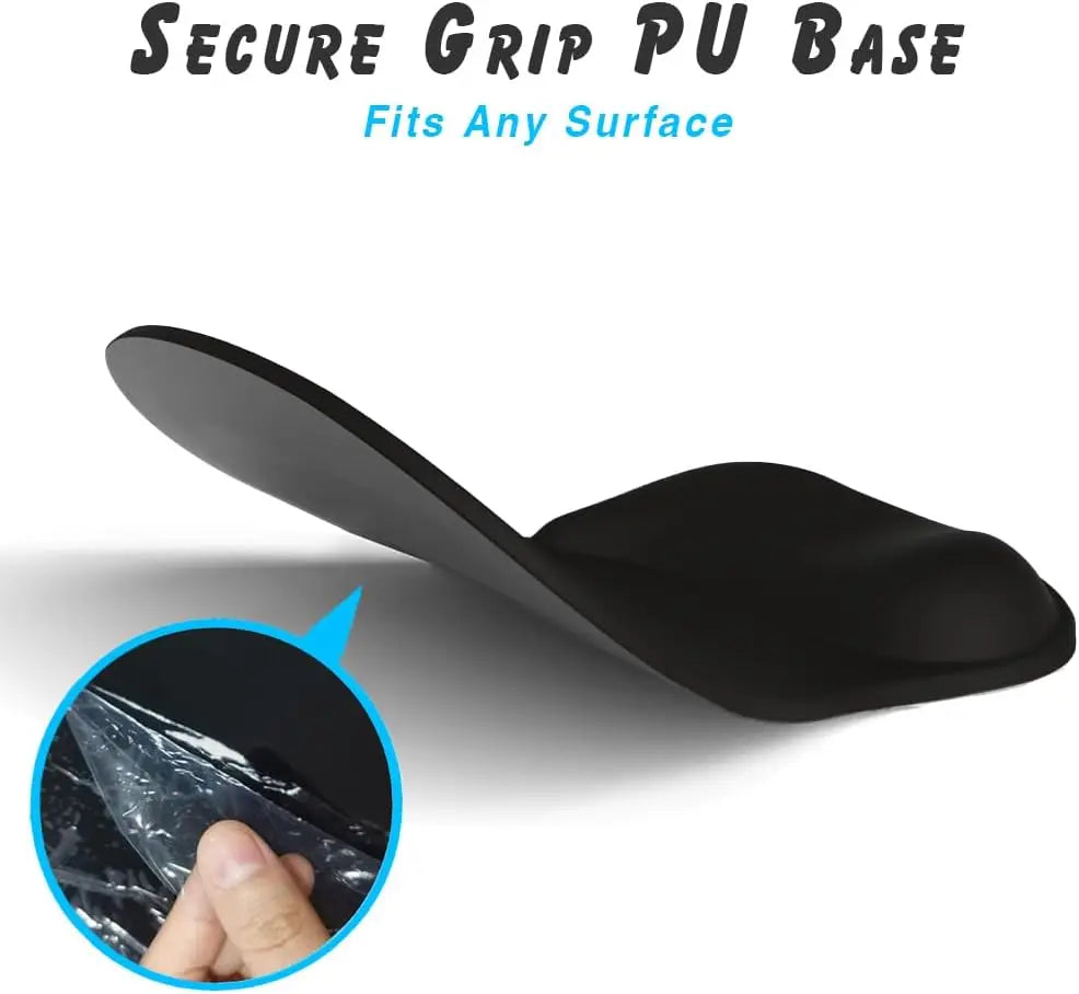 Gel Wrist Rest Ergonomic Mouse Pad - Non-Slip PU Base for Pain Relief