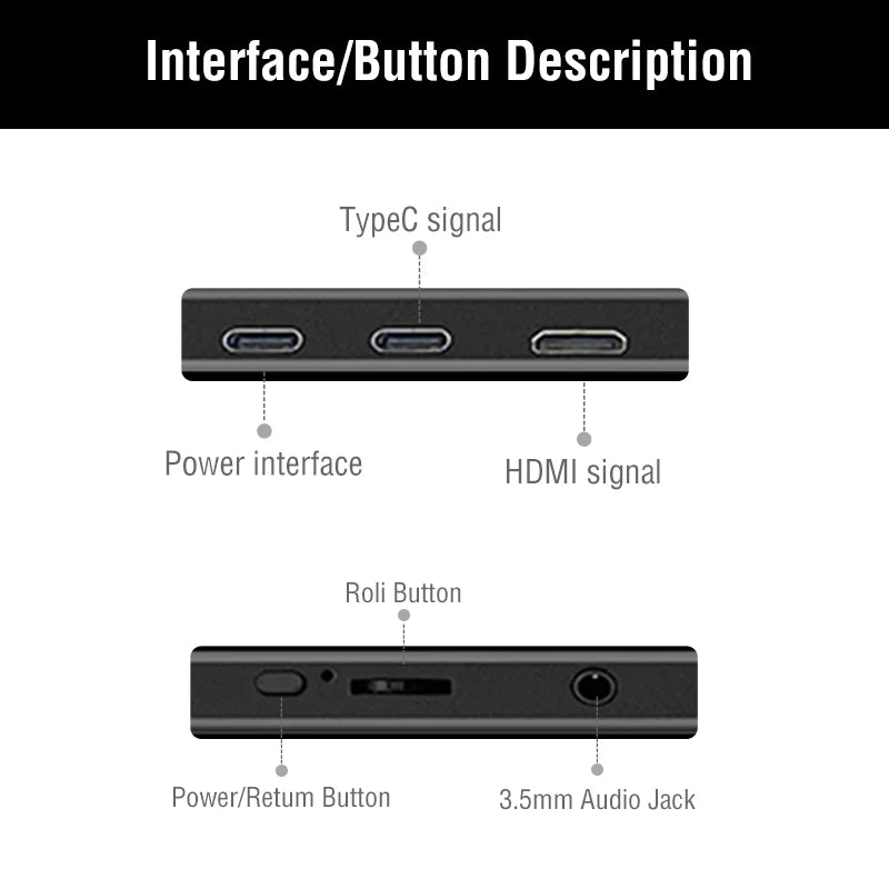 Anmite 14-Inch IPS Touch Portable Monitor - USB-C, 60Hz, Xbox/PS4/Switch