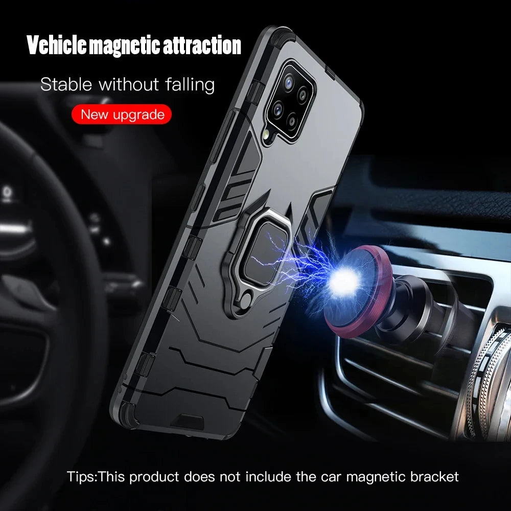 Amour Brave Shockproof Samsung Galaxy A-Series Case - Ring Stand, Transparent