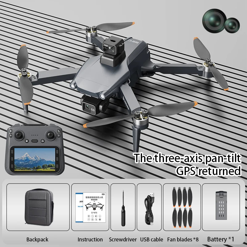 L600 Pro Max 8K Drone - 3-Axis Gimbal, 360° Obstacle Avoidance & FPV