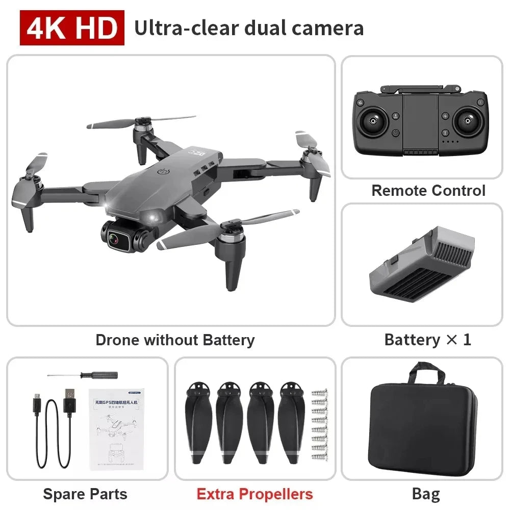 L900 Pro 4K GPS Drone - Brushless, 1.2KM Range, Foldable, 7.4V 2200mAh