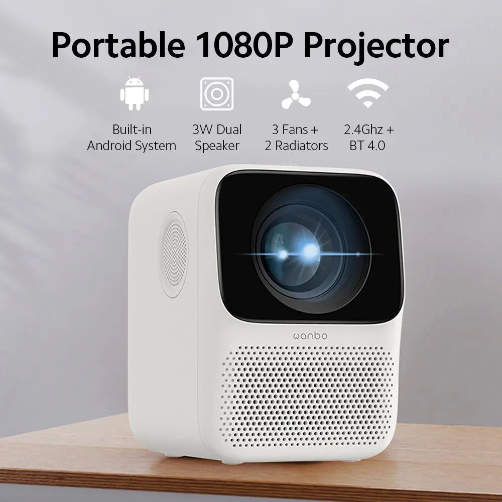 Wanbo T2 Max Portable Projector - 1080P Support with Vertical Correction