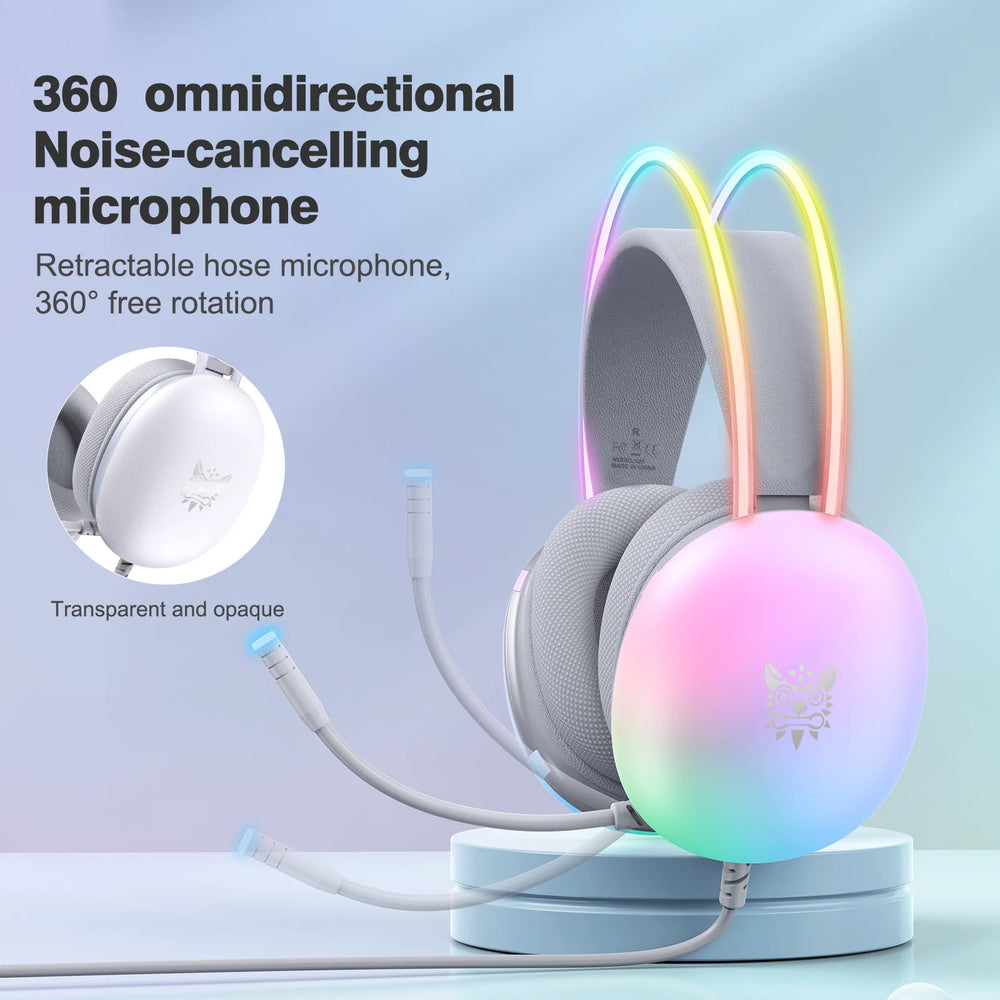 ONIKUMA RGB Gaming Headset - Dynamic Illumination, Noise-Cancelling Mic