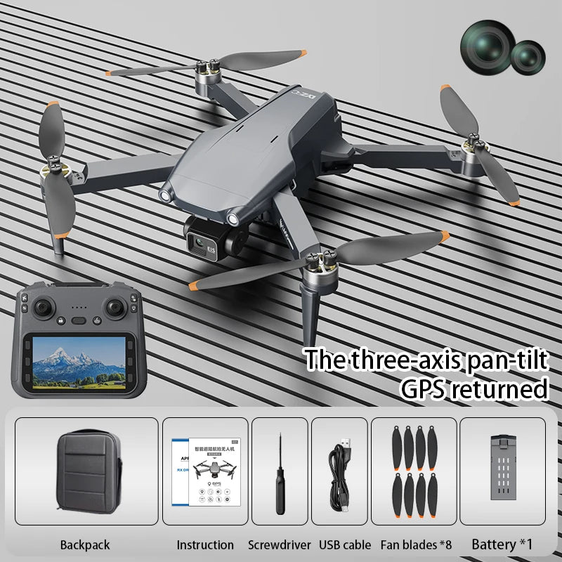 L600 Pro Max 8K Drone - 3-Axis Gimbal, 360° Obstacle Avoidance & FPV