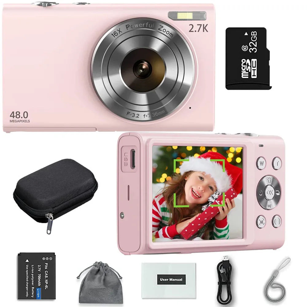 STUOGYUM 4K 48MP Autofocus Vlog Camera - 2.8-Inch Screen, 4.5-54mm Zoom