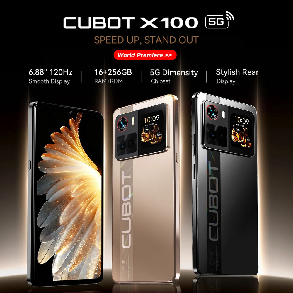 Cubot X100 5G Smartphone - Dimensity 7025 6nm, 16GB, 256GB, 64MP, 5100mAh