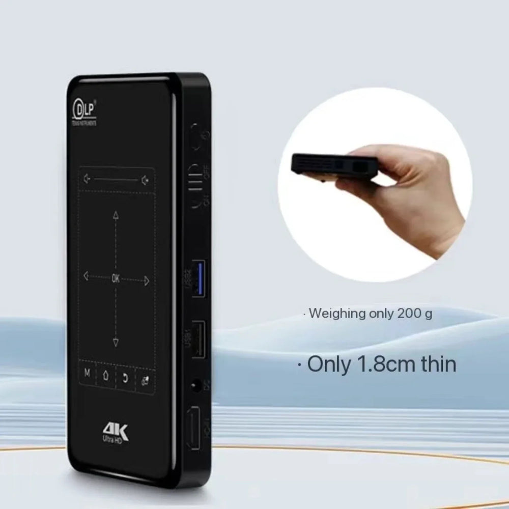 P09-II Mini DLP Smart Projector - 4K Support, WiFi, Battery Powered