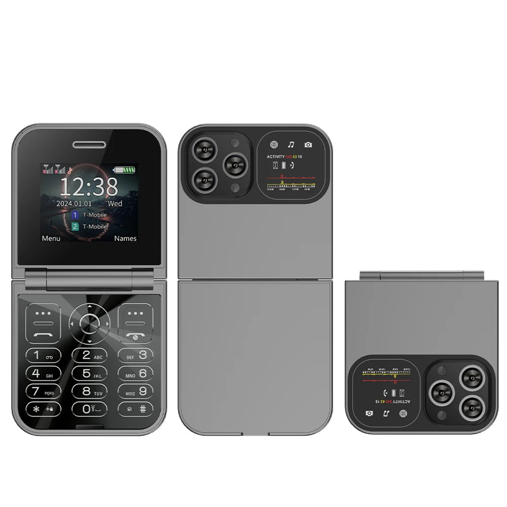 SERVO F15 Mini 2G Flip Phone - 2.0-Inch, Dual SIM, Magic Voice, Type-C