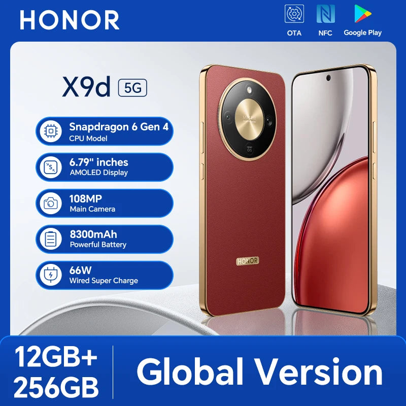 HONOR X9d 5G Global - 12GB/256GB, 6.79" AMOLED 120Hz, 108MP AI, 8300mAh