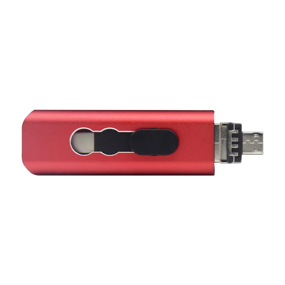 KFHIREW 3-in-1 Metal USB Drive - USB 2.0 + Type-C + Micro USB OTG