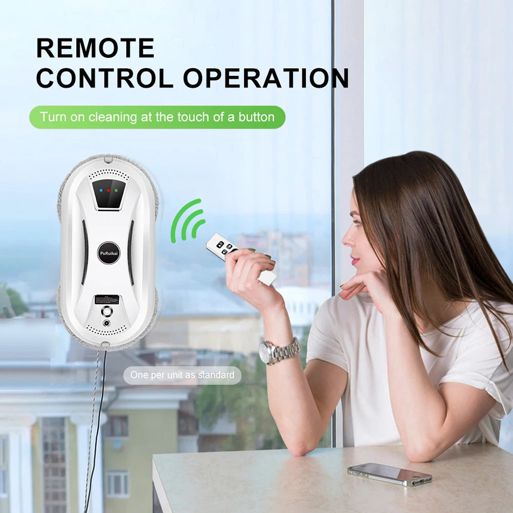PuRuiKai N361 Window Cleaning Robot - High Suction, Anti-Fall & Remote