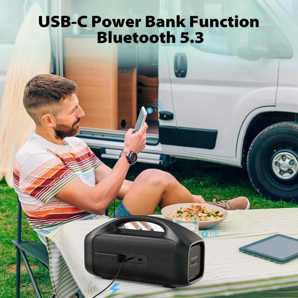 StormBox Blast 90W Bluetooth Speaker - XBass IPX7 Waterproof & LED