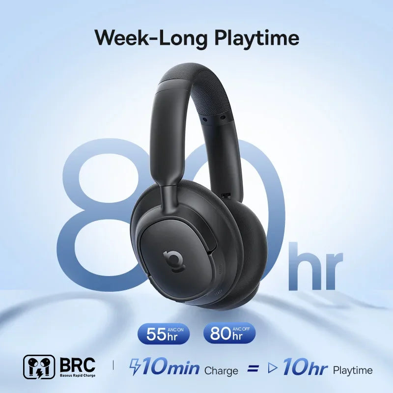 Baseus EH10 NC ANC Headphones - 45dB, LDAC, Bluetooth 6.0, 80 Hours