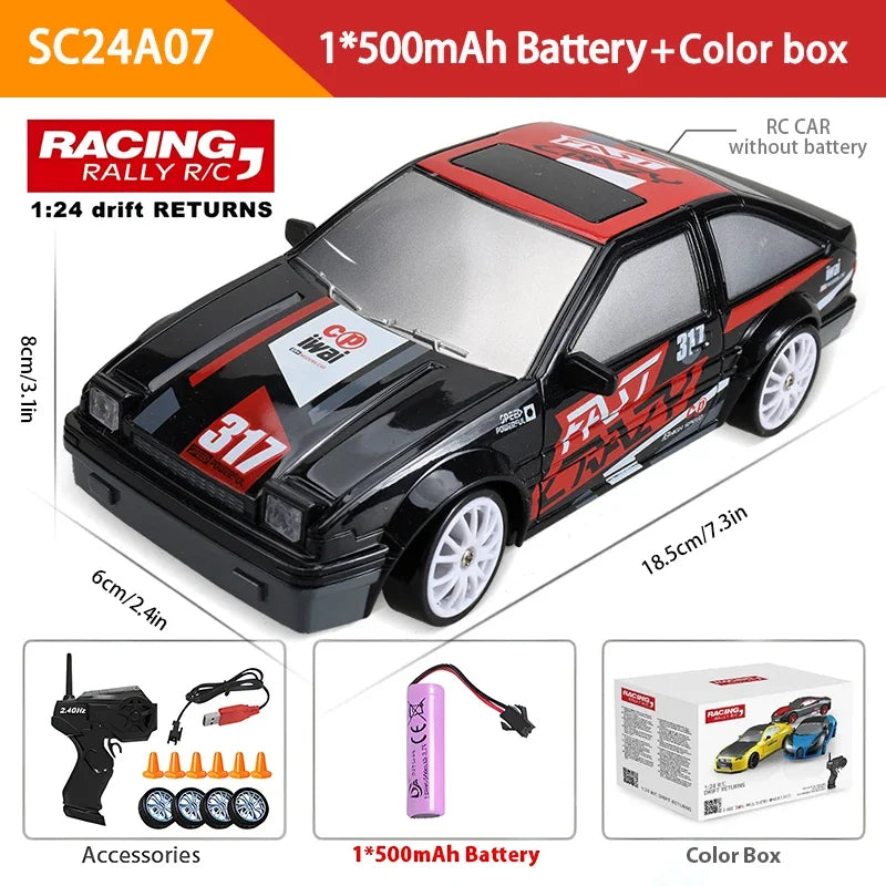 WLtoys 4WD RC Drift Car - AE86 / GTR Style LED Racer
