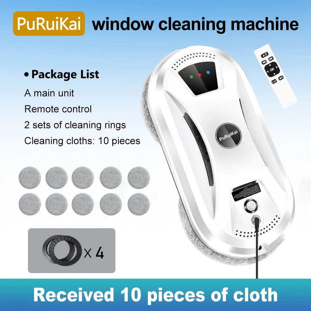 PuRuiKai N361 Window Cleaning Robot - High Suction, Anti-Fall & Remote