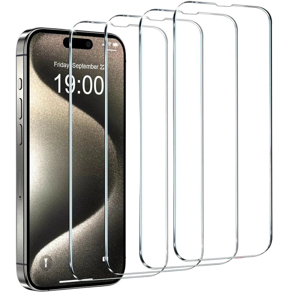 YXY 4-Pack Tempered Glass iPhone Screen Protector - 7 to 16 Pro Max