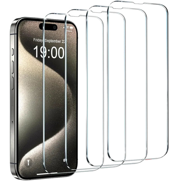 YXY 4-Pack Tempered Glass iPhone Screen Protector - 7 to 16 Pro Max
