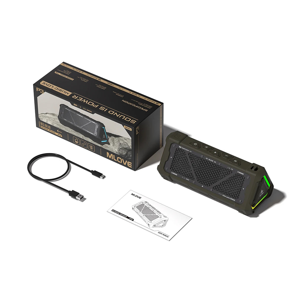 MLOVE P3 40W Bluetooth 5.3 Speaker - IPX7 Waterproof Outdoor Sound
