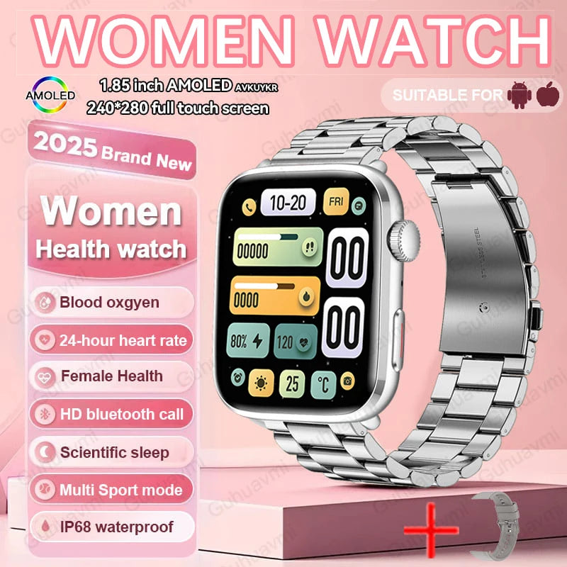 2025 AI Diagnosis Smartwatch - HRV+PPG, IP68, NFC, 100+ Sports & HD BT Call