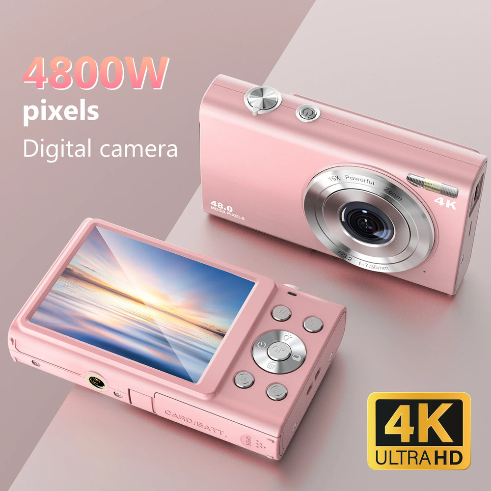 STUOGYUM 4K 48MP Autofocus Vlog Camera - 2.8-Inch Screen, 4.5-54mm Zoom