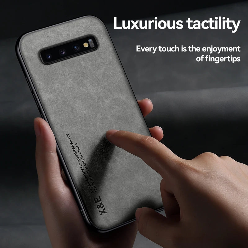 Peaktop Magnetic Leather Car Holder Case - Samsung S8-S10+, Note 8-10