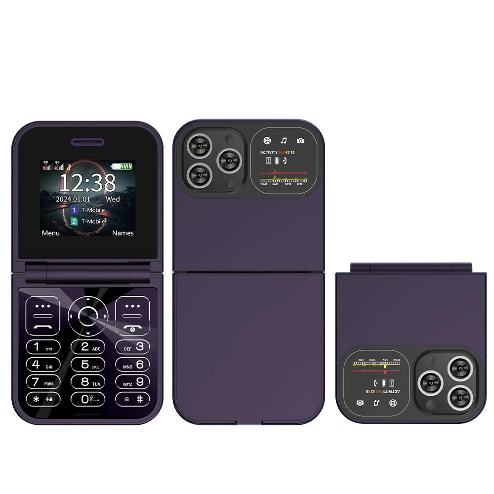 SERVO F15 Mini 2G Flip Phone - 2.0-Inch, Dual SIM, Magic Voice, Type-C