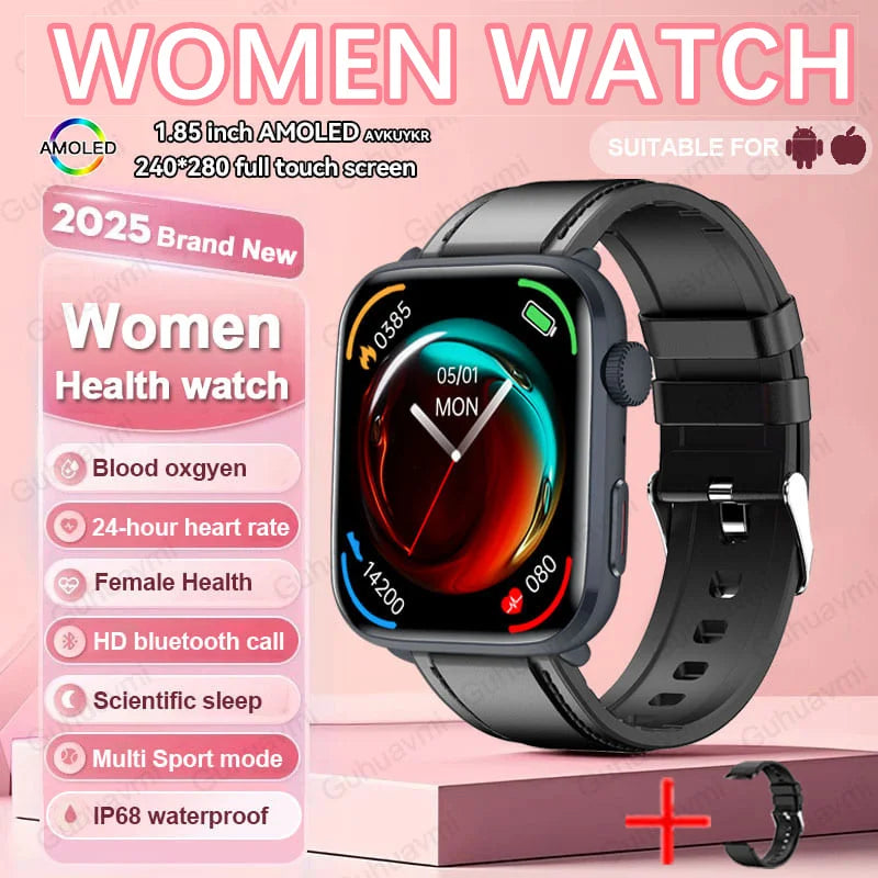 2025 AI Diagnosis Smartwatch - HRV+PPG, IP68, NFC, 100+ Sports & HD BT Call