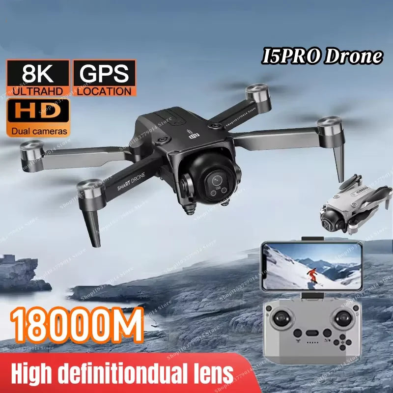 I5 Pro 8K Drone 2025 - 5G WiFi FPV, 150° FoV, Obstacle Avoidance, Brushless