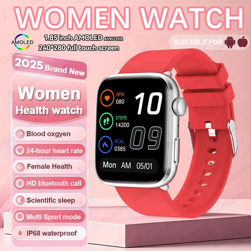 2025 AI Diagnosis Smartwatch - HRV+PPG, IP68, NFC, 100+ Sports & HD BT Call