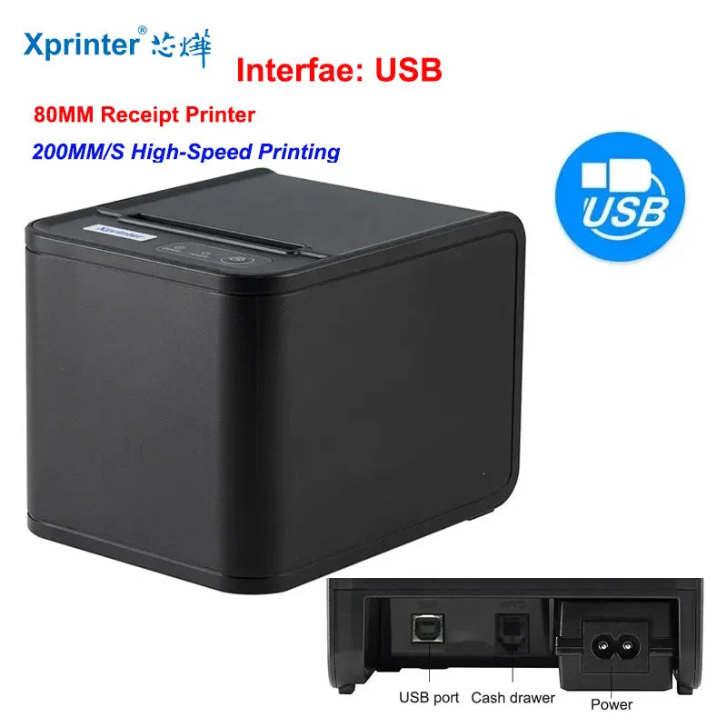 Xprinter XP-80T 80mm Thermal Receipt Printer - USB / LAN Auto Cutter