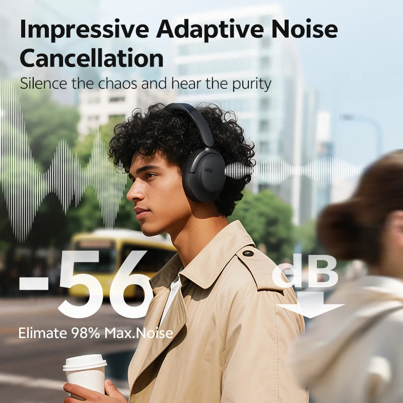 QCY H3S -56dB ANC Over-Ear Headphones - LDAC, BT 6.0, 102H, Dual Driver