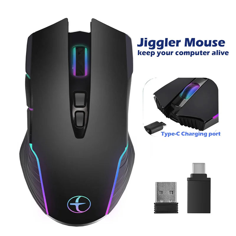 JOMAA 2.4G Silent Wireless Mouse Type-C - 1600 DPI, Rechargeable & 8 Buttons