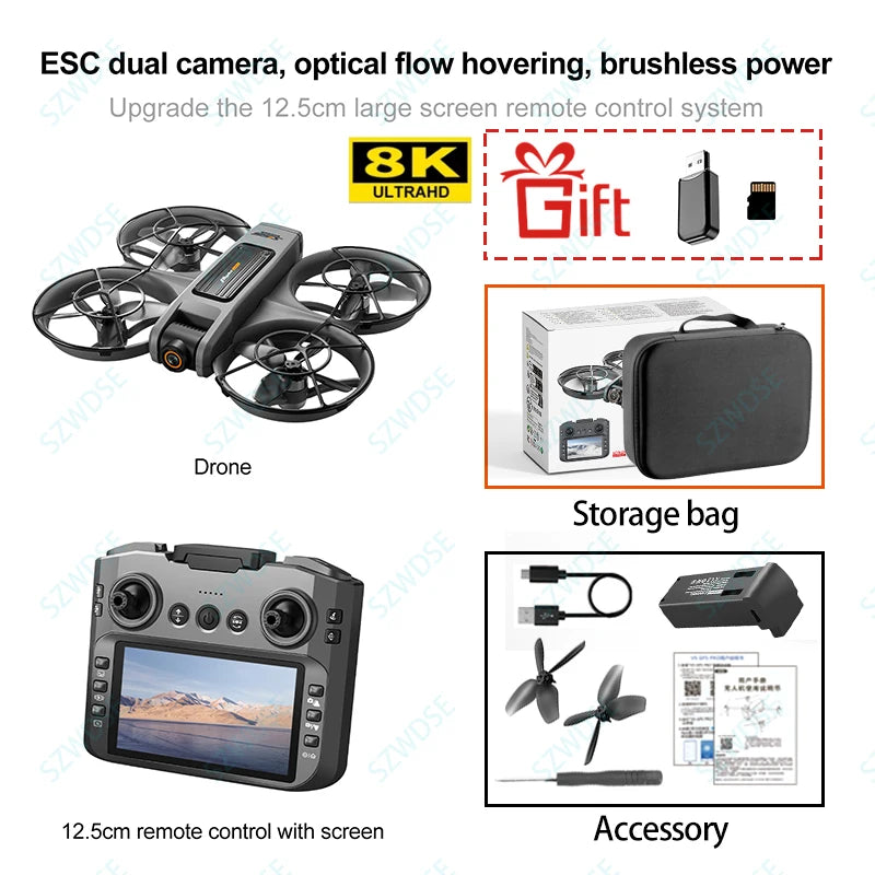 S156 8K Dual Camera RC Drone - 180° FoV, 5G WiFi & Optical Stabilisation