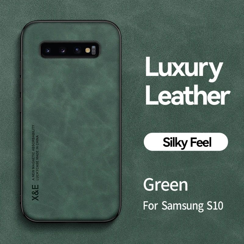 Peaktop Magnetic Leather Car Holder Case - Samsung S8-S10+, Note 8-10