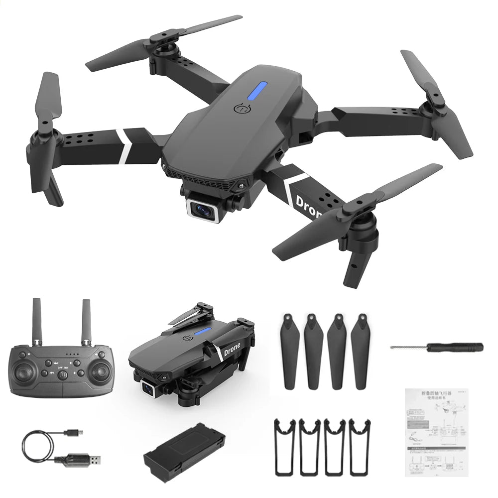 E88 Pro 4K Foldable FPV Drone - WiFi, Altitude Hold, EIS, Wide-Angle