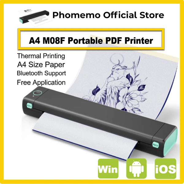 Phomemo M08F Wireless A4 Thermal Printer - Bluetooth Shipping Printer