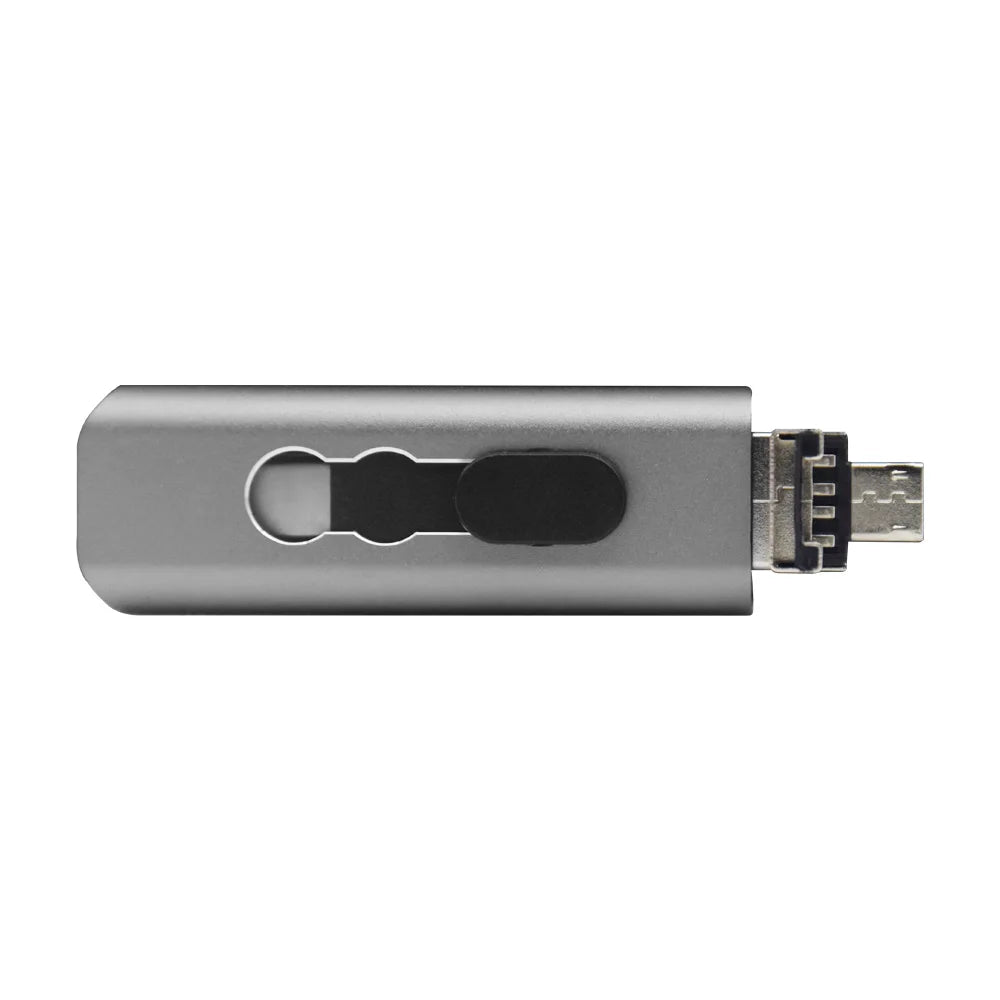 KFHIREW 3-in-1 Metal USB Drive - USB 2.0 + Type-C + Micro USB OTG