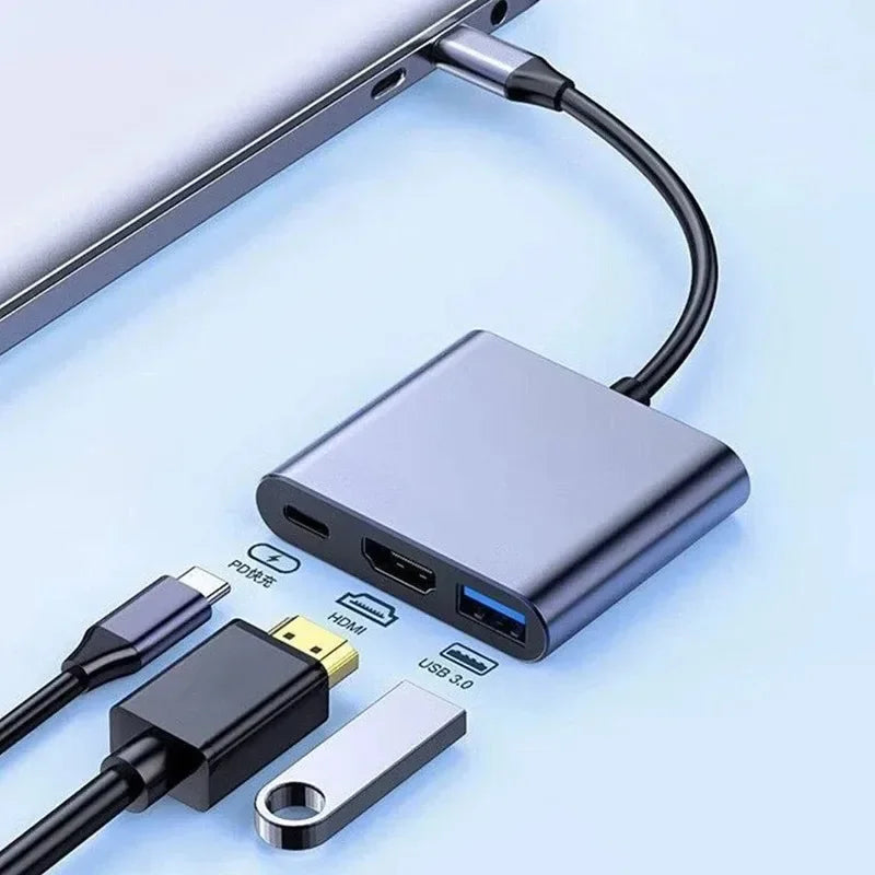 3-in-1 USB-C Hub - HDMI + USB 3.0 Docking Station for MacBook Air