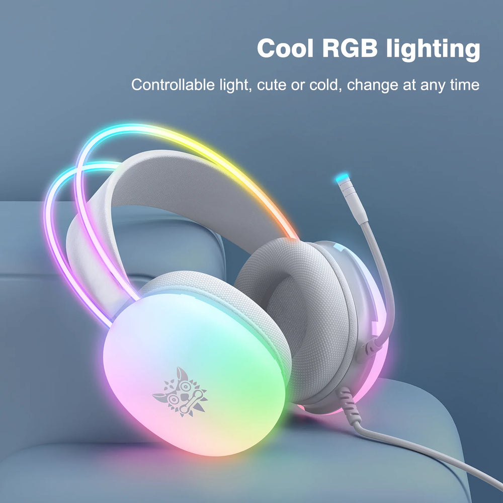 ONIKUMA RGB Gaming Headset - Dynamic Illumination, Noise-Cancelling Mic