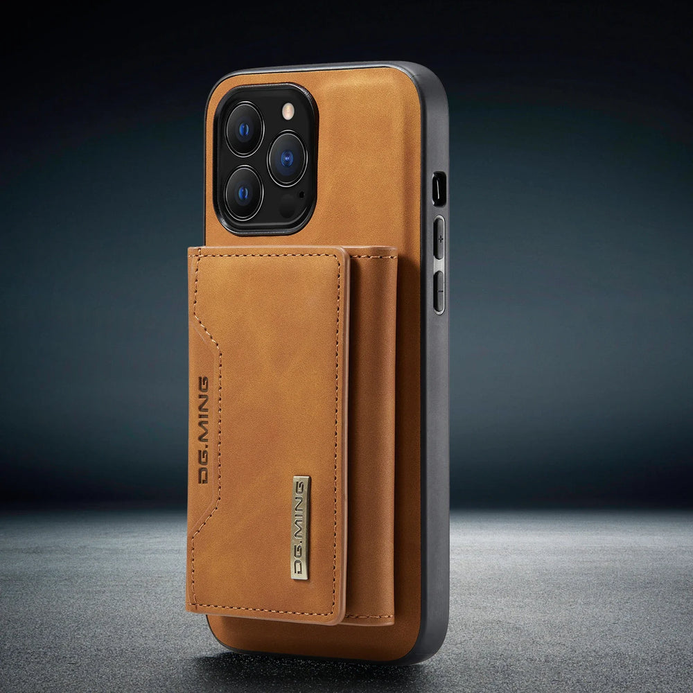 HQBBRO 2-in-1 Magnetic Leather Wallet Case - iPhone 11-17 Pro Max, Card Holder