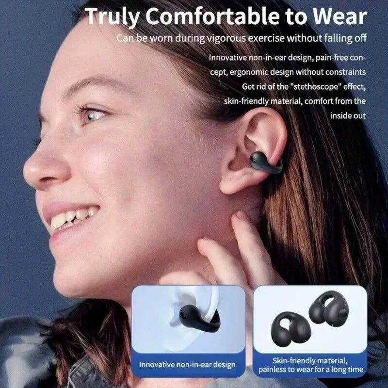 T75 Bone Conduction Bluetooth 5.3 Headphones - 20mm Driver, 400mAh Case