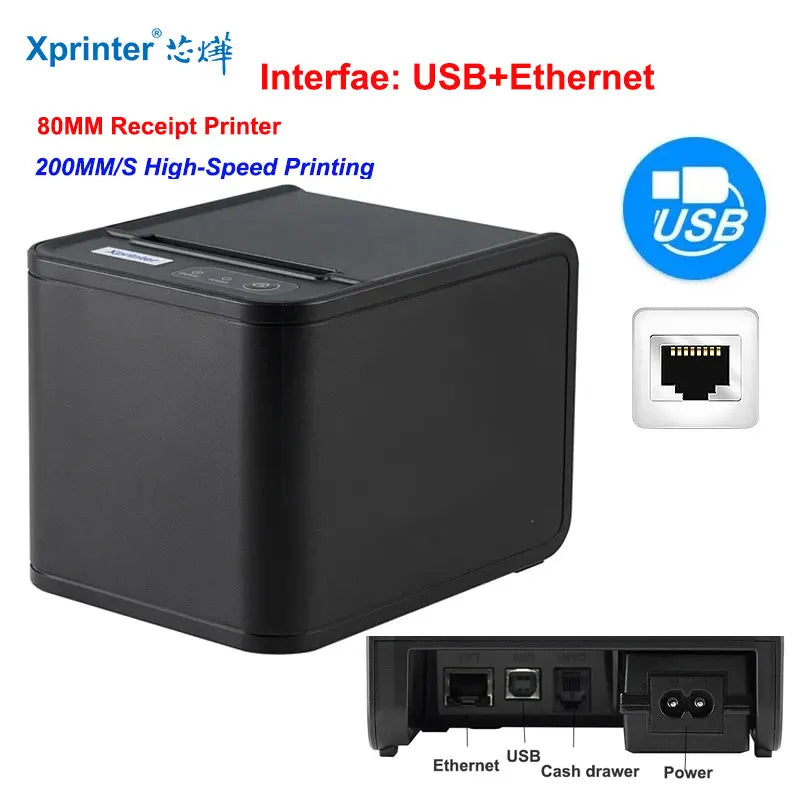 Xprinter XP-80T 80mm Thermal Receipt Printer - USB / LAN Auto Cutter