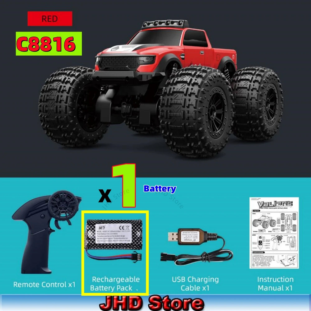JJRC C8816 Amphibious 4WD RC Monster Truck - LED Off-Road Climber