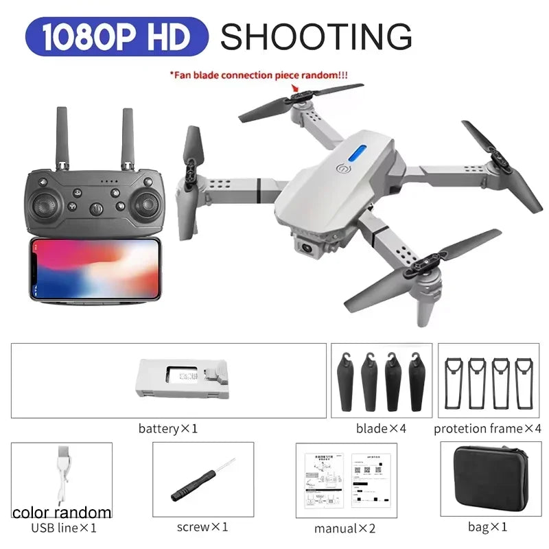 KBDFA E88 4K Foldable RC Drone 2025 - 1800mAh, Wide Angle & App Control