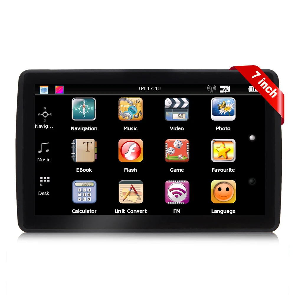 WEEKJOOY 7-Inch GPS Navigator - Europe/North America Maps, 8GB, FM Music